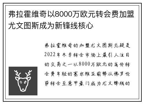 弗拉霍维奇以8000万欧元转会费加盟尤文图斯成为新锋线核心